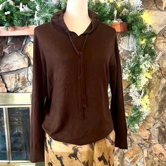 ⭐️Cashmere Luxury Soft Blend Hoodie,Chestnut,Stretch,Excellent Cond, Size Smalll - Picture 5 of 11